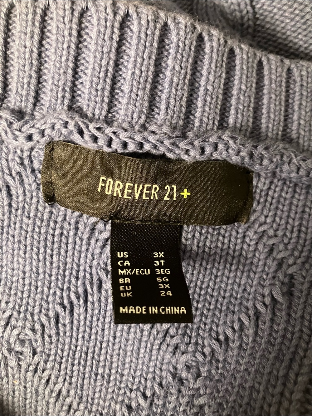 Forever 21 Lavender Blue Cable Knit Pom Pom Cardigan - Picture 3 of 3